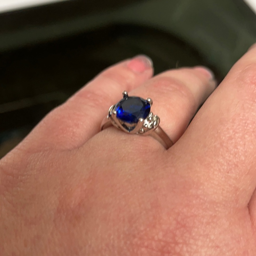 Size 9 blue stone ring